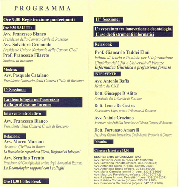 Programma del convegno