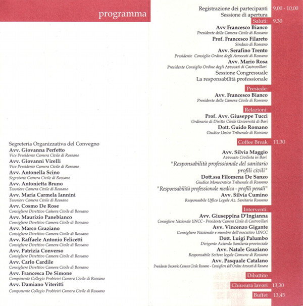 Programma del convegno